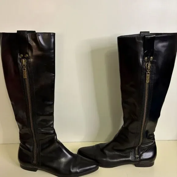 Michael Kors Brinks Leather Riding Boots sz 8.5