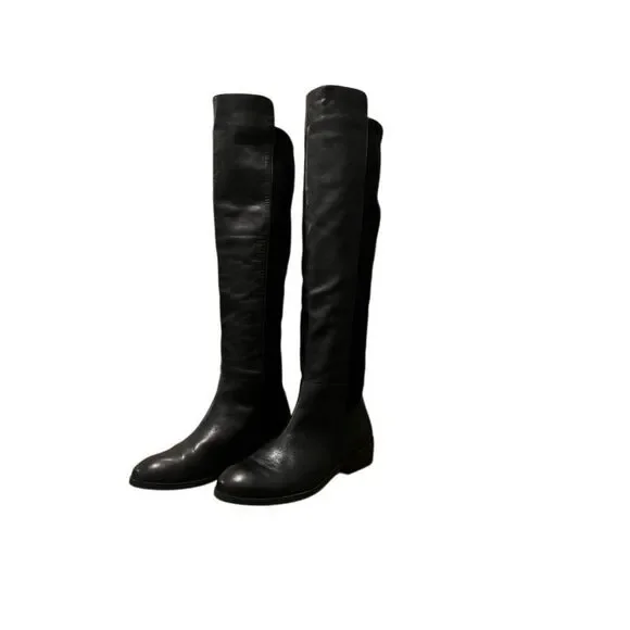 Black Leather 50/50 Riding Boot Over Knee Sole Society Calypso Tall Equestrian 6