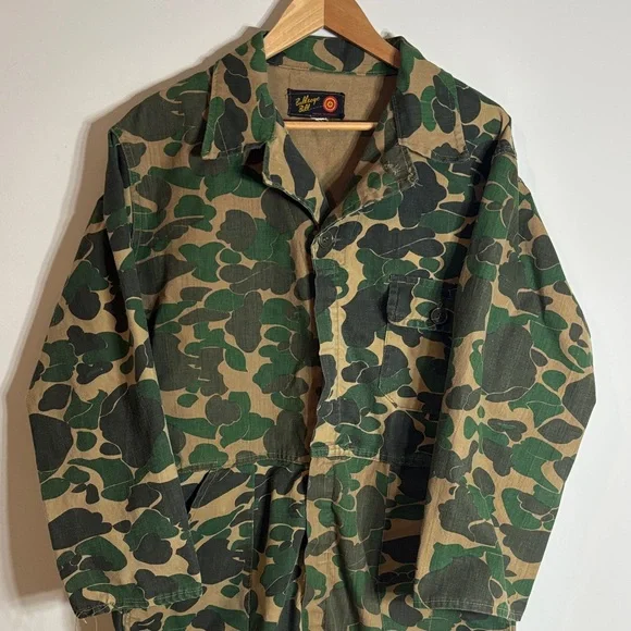 Vintage Bullseye Bill Duck Camo Water Repellent Coveralls XL