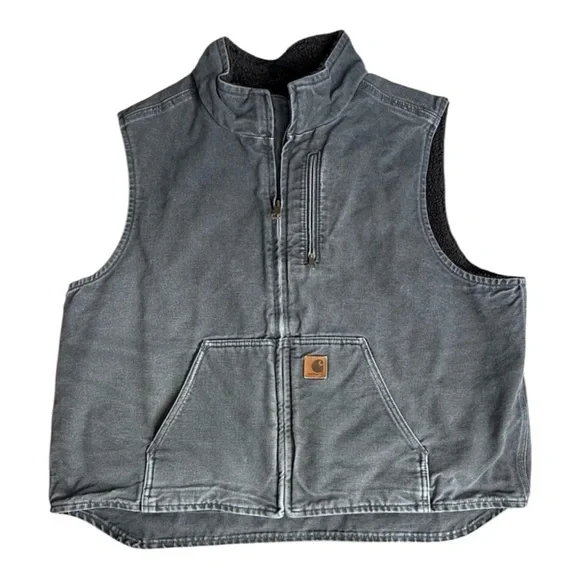 Carhartt Men's Washed Duck Sherpa-Lined Vest size 2XL V33GVL