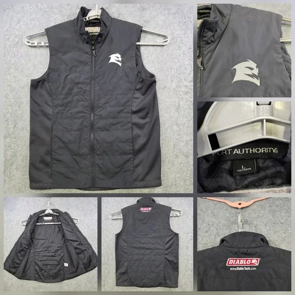 Diablo Tools Vest‎ Mens Large Black Quilted Full Zip Softshell Port Authority