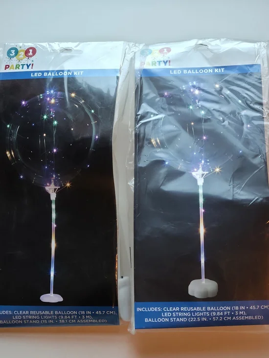 321 Party! Clear Reusable Light Up LED Balloon Kit w/ LED String Lights