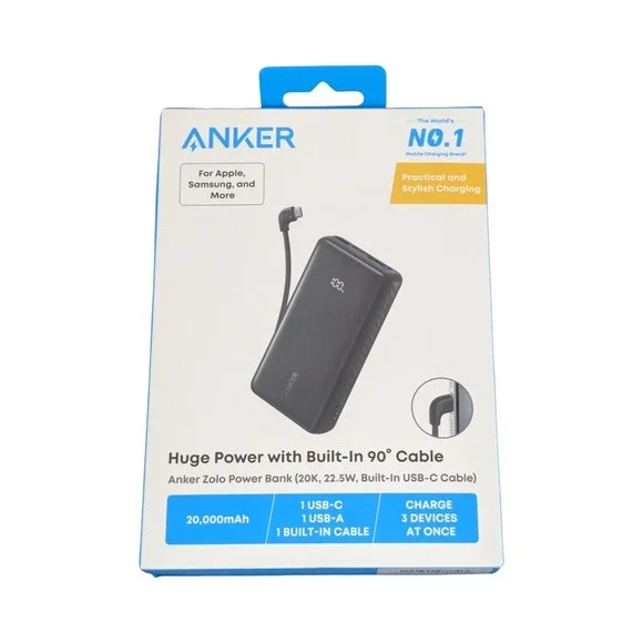 N8O Anker Zolo‎ 20K 22.5W w/ Built-In USB-C Portable Charger Battery Power Bank
