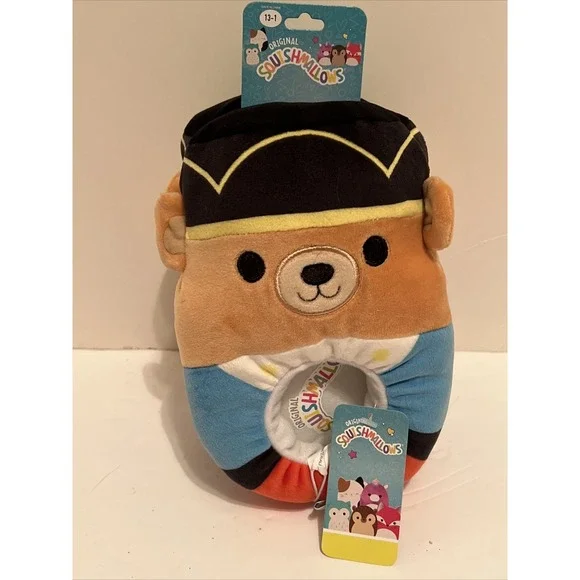 Squishmallow Baron Bear Nutcracker Christmas Kids Slippers Size 13-1 Kids NEW