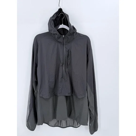 Lululemon Pullover Jacket Mens Grey Half Zip Lightweight Windbreaker Jacket Vent