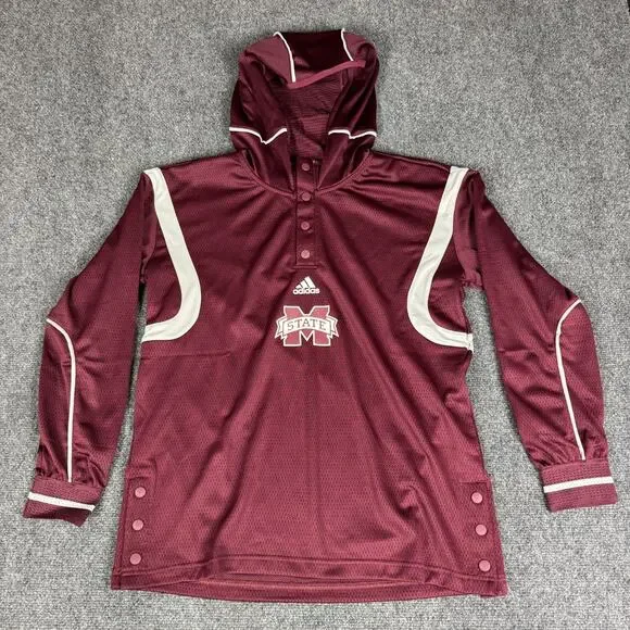 Adidas Mississippi State Bulldogs Hoodie Mesh Mens Size S‎ Football Basketball