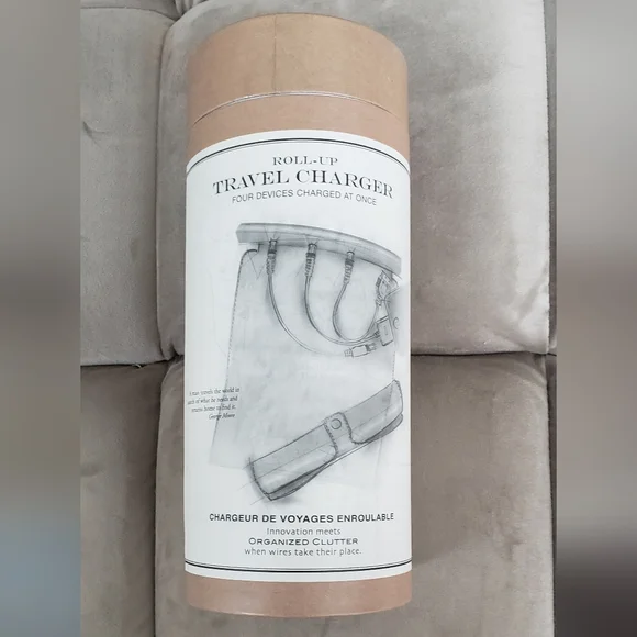 Restoration Hardware roll up 4-device travel charger - NEW