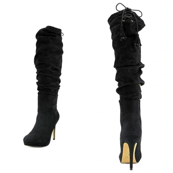 Thalia Sodi Brisa Women Gray‎ Knee High Boot, Black, Size 7