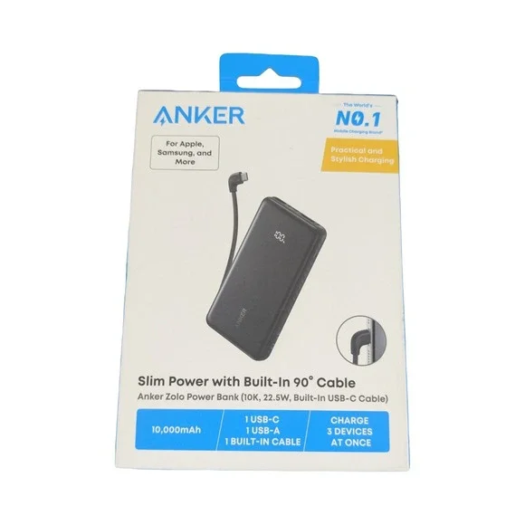 Pp2U Anker Zolo 10K 22.5W w/ Built-In USB-C Portable Charger Battery Power‎ Bank