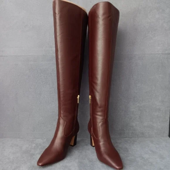 Vince Camuto Shalie4 Boots Women 7W Espresso New Extra Wide Calf Nappa Leather