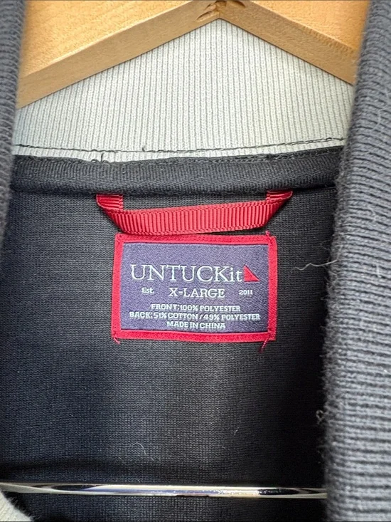 UNTUCKit Black Full Zip High Neck Vest Men Size XL BLEMISH