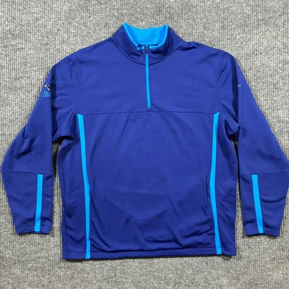 Nike Golf Mens Therma Fit Pullover Jacket XL Blue 1/4 Zip Athletic Performance
