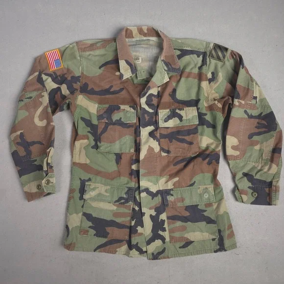 Mens Military Camo Jacket U.S. Army Woodland Camouflage Medium‎ Long Field Coat