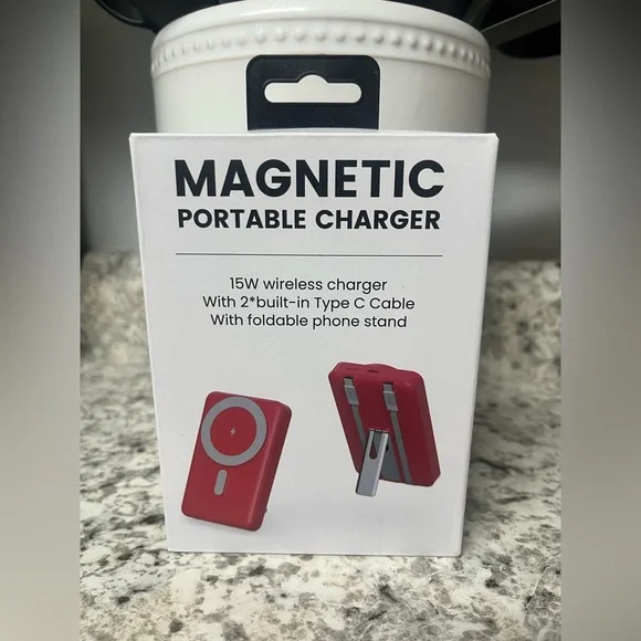Red Magnetic Portable Charger