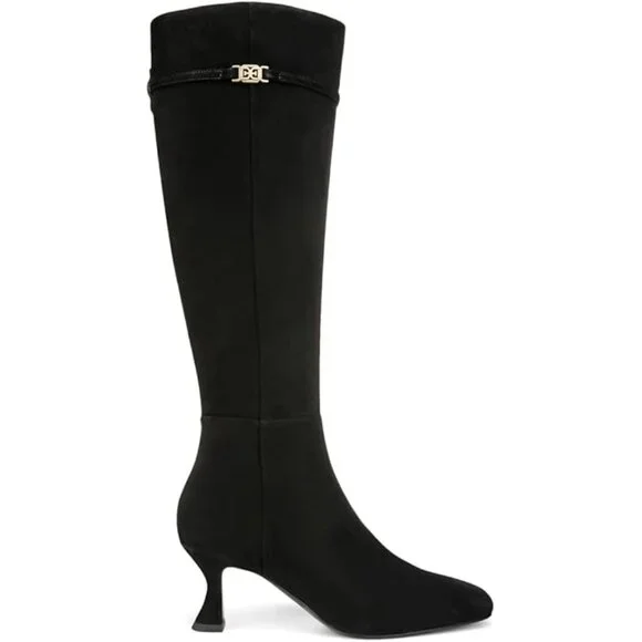 Sam Edelman Lyla Women's Boots‎ Black Suede 7.5 Wide Calf New