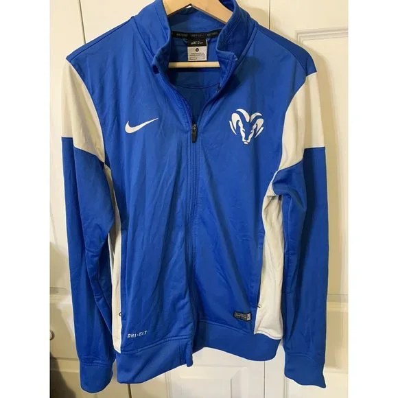 Nike Team Dri Fit soccer Men’s Sz S Futbol jacket Full zip‎ up Blue White
