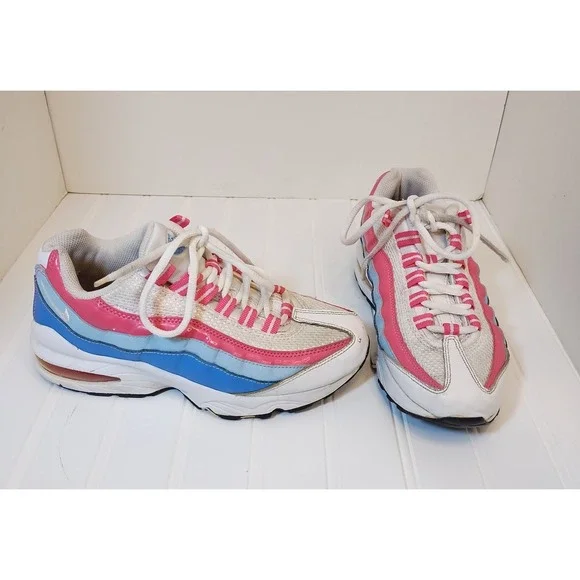 Nike Air Max 95 Kids‎ 5Y White Pink Blue Sneakers White Shark Coast 310830-109