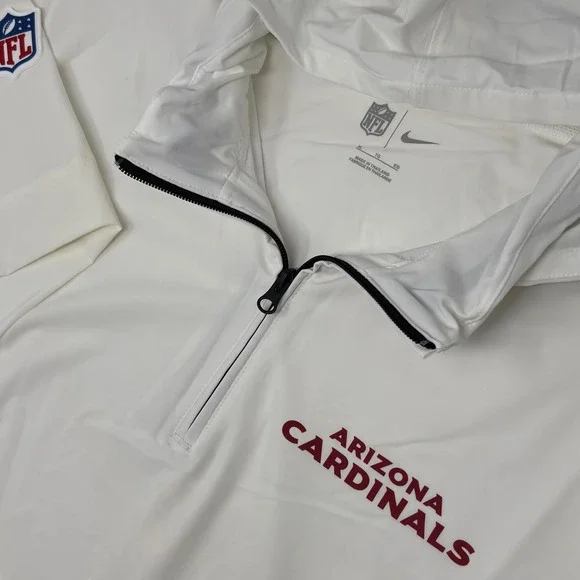 Nike NFL Arizona Cardinals Sideline Hooded 1/4 Zip Pullover XL Team Issued White