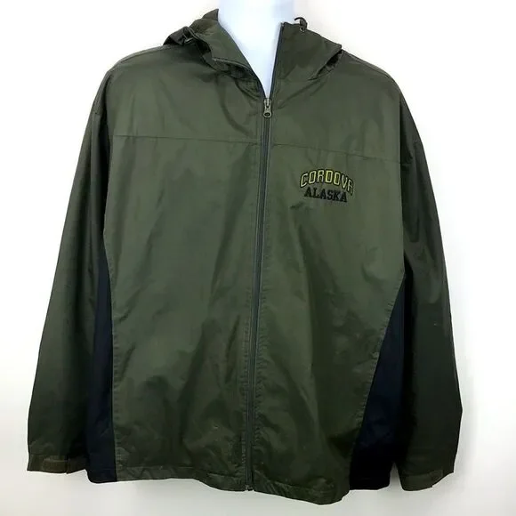 Polar Hooded Zip Up Jacket Mens Size Large Cordova Alaska