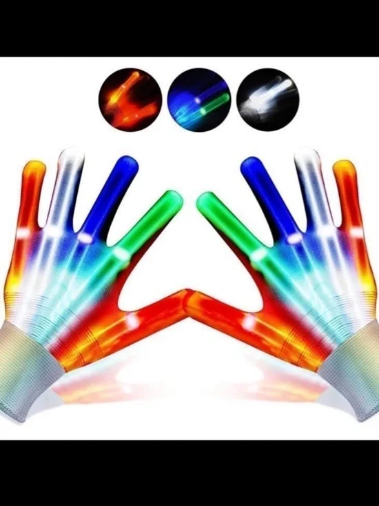 LED Light-Up Party Gloves - Multicolor