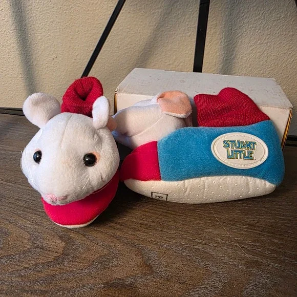 VTG RARE Stuart Little Plush‎ Slippers Kids Size S5-6 Columbia TriStar