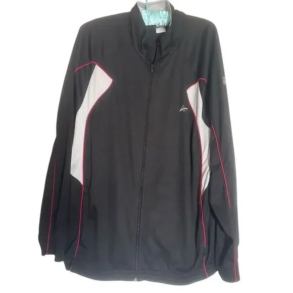 Athletech Black Colorblock Full Zip Activewear Performance Jacket Men's Large