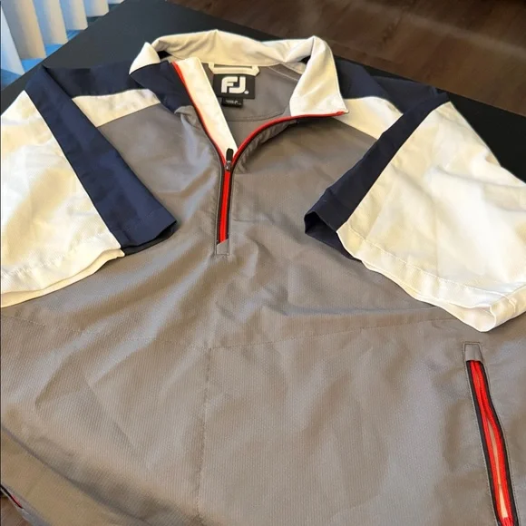 FootJoy Tour Collection Men's Short Sleeved Half Zip Golf Jacket - Gray - M
