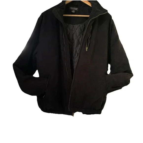 Montage Collection Black Faux Suede ZipUp Bomber Jacket With Pockets Size M