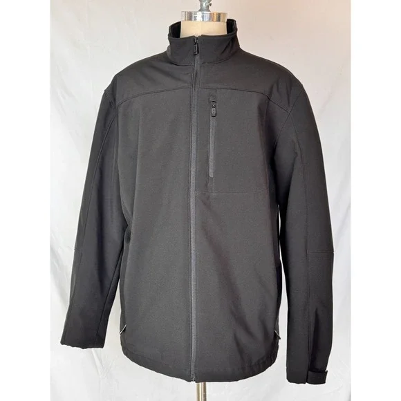 Weatherproof Black Sherpa-lined Softshell Transitional Full Zip Jacket 2XLT Tall