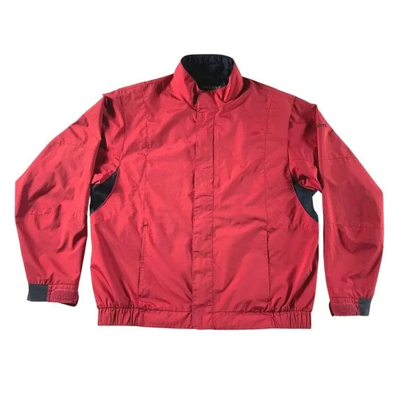 FootJoy DryJoys Golf Jacket‎ Men Red Large Full Zip Lined Windbreaker Rain Coat