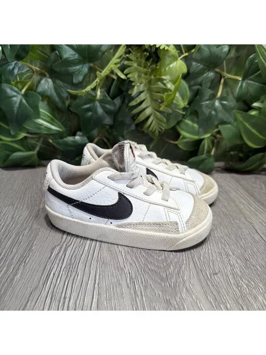 Nike Blazer Low 77 TD Toddler White Black DA4076-101 7C Shoes