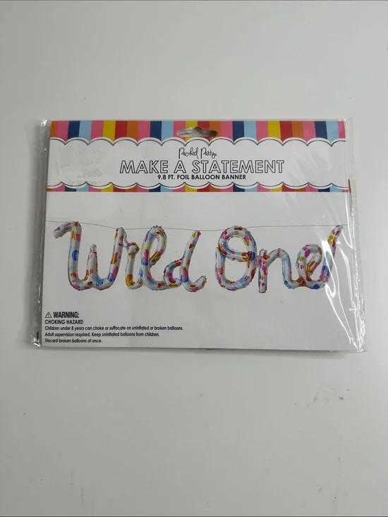 Packed Party Multicolor Confetti Foil 'Wild One' Balloon Banner