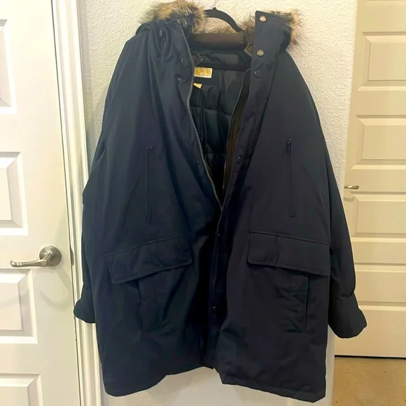 MICHAEL KORS Heavyweight Hooded Snorkel Parka 3XB BLUE‎