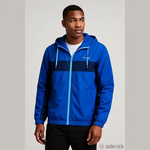 Reebok Blue and Black Windbreaker Jacket like new