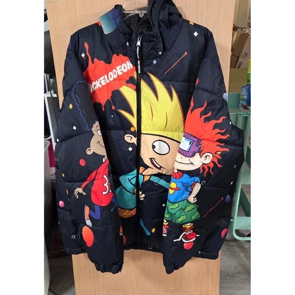 Members Only Nickelodeon Rugrats Arnold‎ Tommy Chuckie Puffy Winter Jacket XXL
