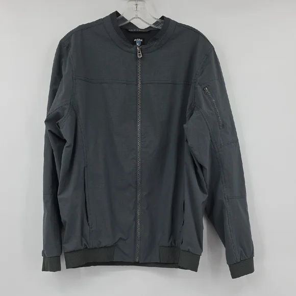 Kuhl Raven Silver Dark Gray Bomber Jacket Size L