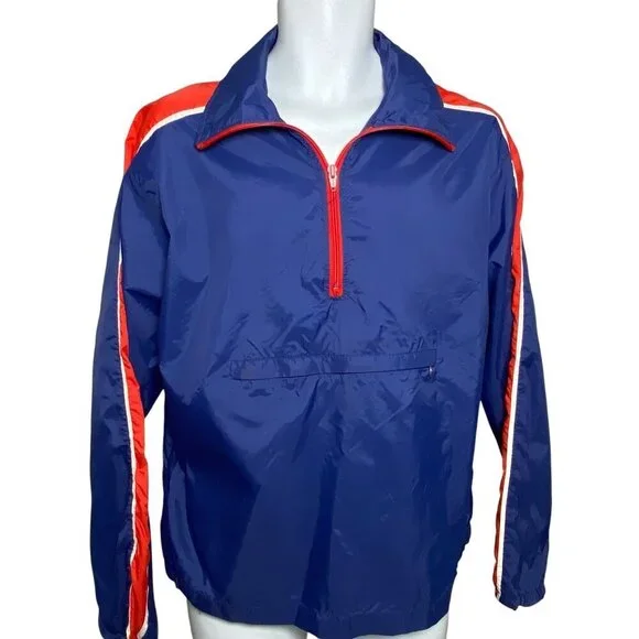 Vintage 70s Nike Sportswear 1/4 Zip Windbreaker Jacket Mens Size L Made in USA