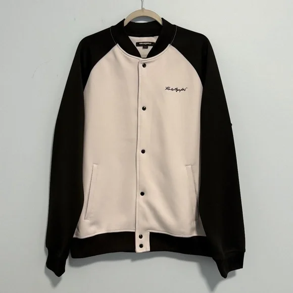 Karl Lagerfeld Paris Men's Colorblock Scuba Bomber Track Jacket Size L‎