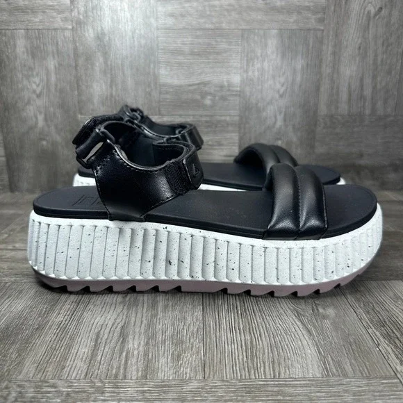 Reef Vista Higher Raya Sandals Women 11 Black Platform Chunky Strappy NEW