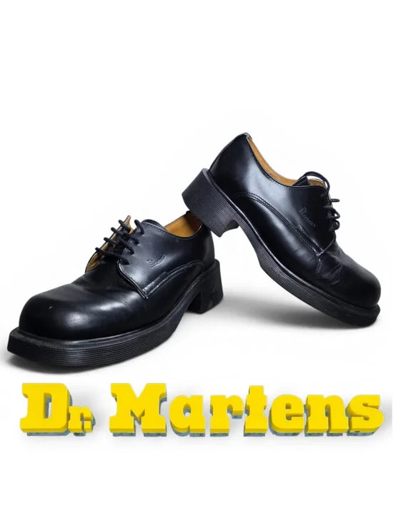 Dr Martens VTG Derby Shoes Women's 6 US Black Leather Chunky 8461 England