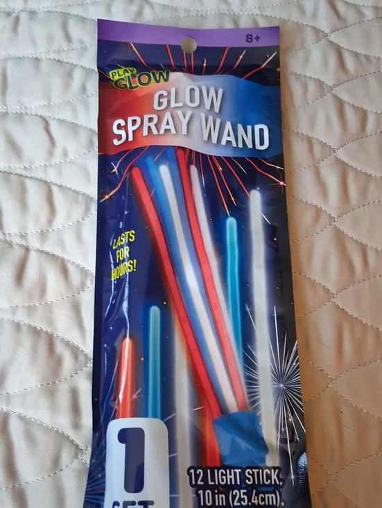 Play Glow Spray Wand Party Light Sticks - Red, Blue, White (12 Pack)