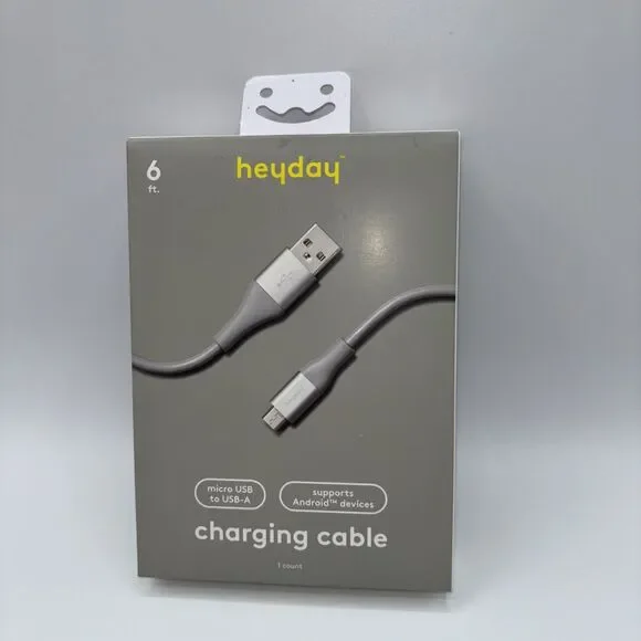 6' Micro-USB to USB-A Cell Phone Charger Cable Heyday High Charging speed NIB