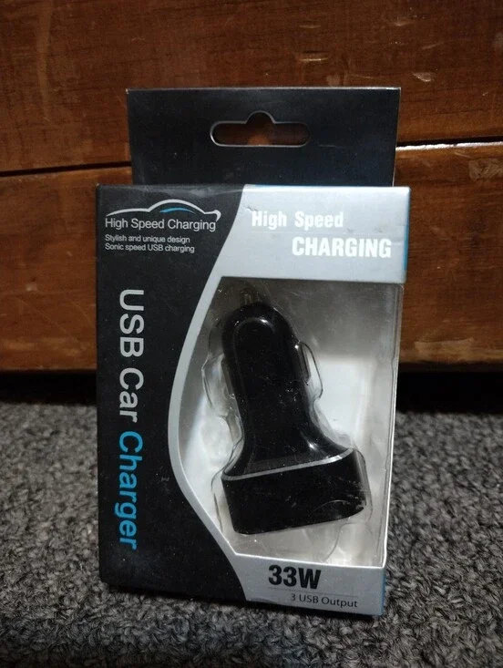 USB Car Charger 33W High Speed Charging - Black