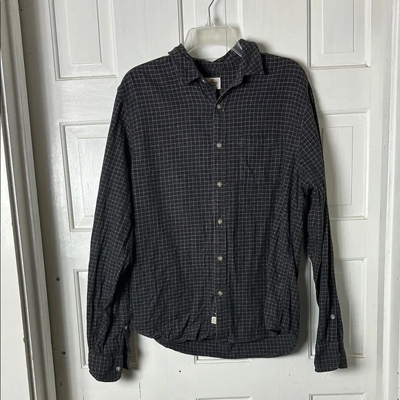 Marine Layer Men's Black Checkered Button Down Shirt Size Small 100% cotton