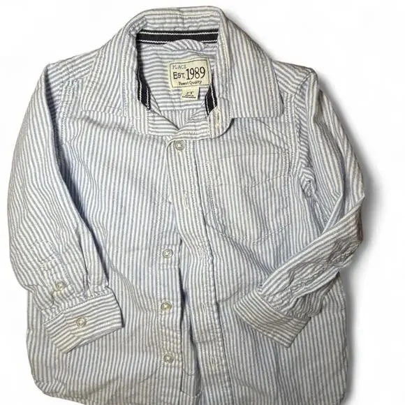 The Children's Place blue‎ striped button-up shirt Size 2T