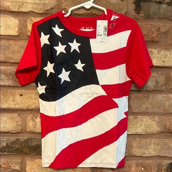 The Children's Place Stars and Stripes Red, White, and Blue Tee