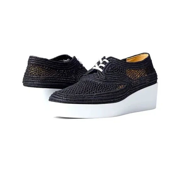 ‎Clergerie Lisa7 Black Raffia Loafers