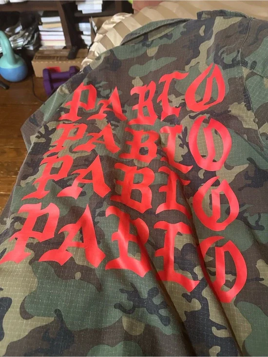 Yeezy Pablo Red Letter Camo Military Print Large