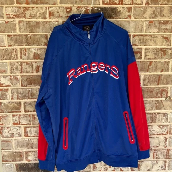Cooperstown Collection Rangers Full Zip Light Weight Plus Size Jacket
