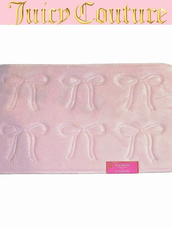 Juicy Couture Home Embossed Bow Plush Bath Rug- LG
